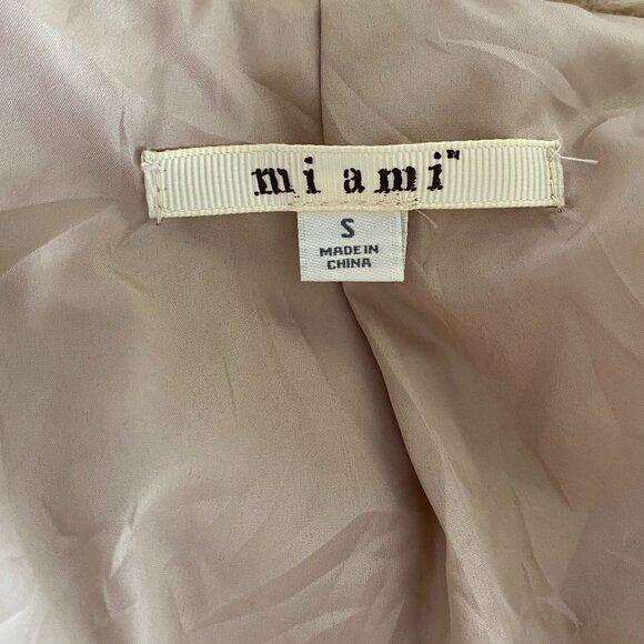 Miami Faux Fur Cropped Tan Jacket Sz Sm - Picture 5 of 12